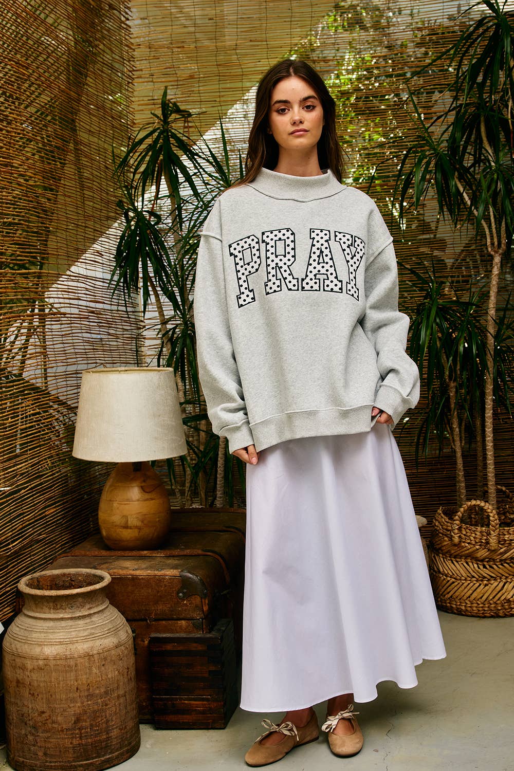 "PRAY" Mock Neck Sweatshirt