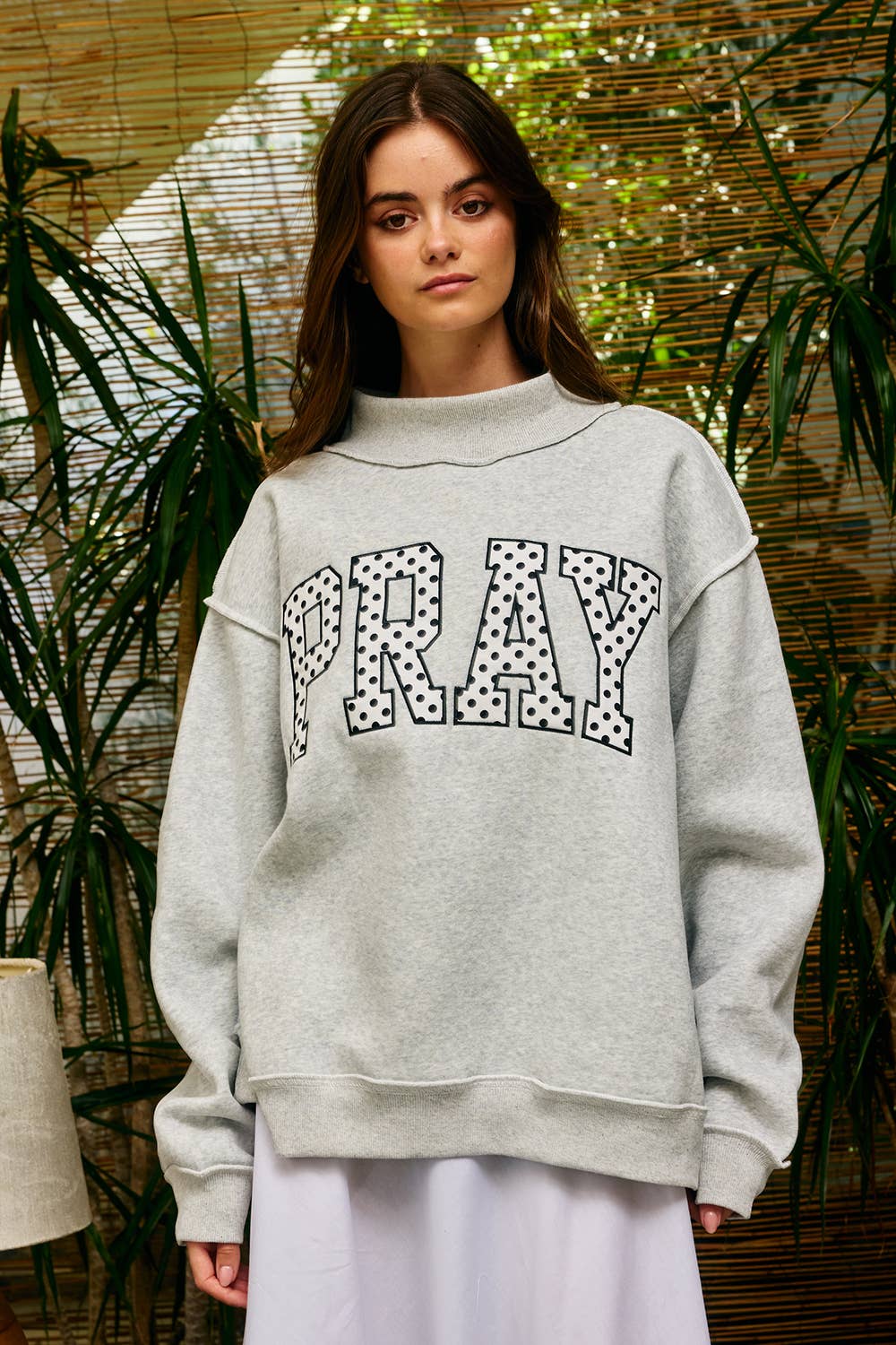 "PRAY" Mock Neck Sweatshirt
