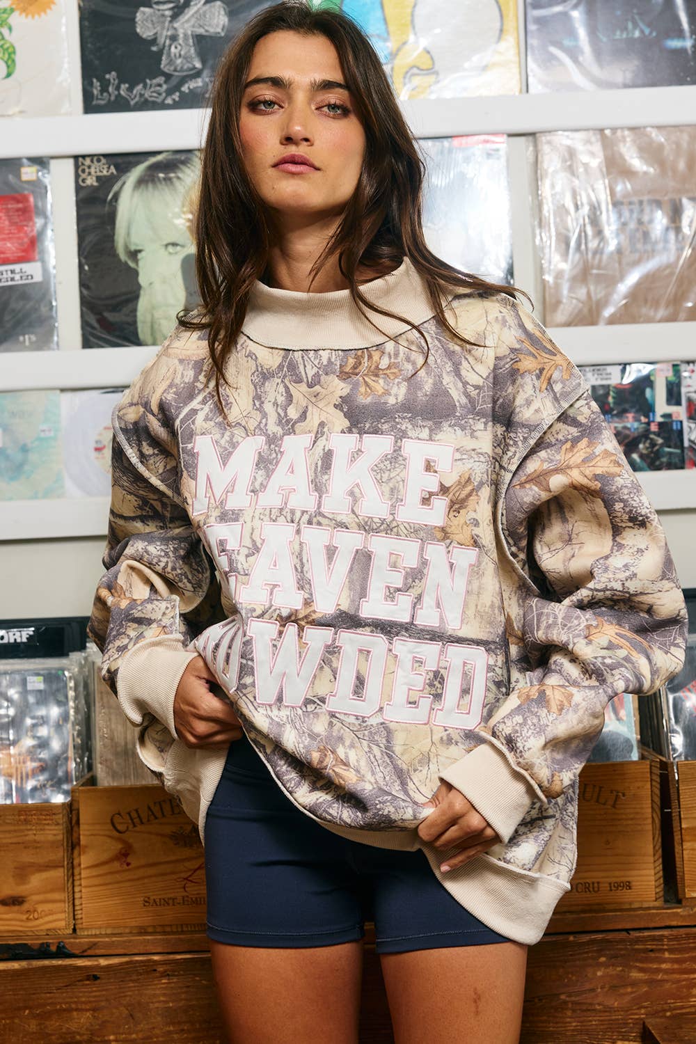 Camo Make Haven Crowded Mock Neck