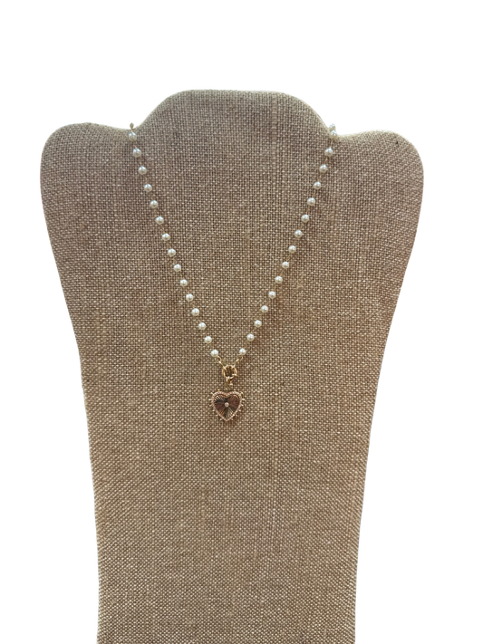 Pearl & Gold Heart