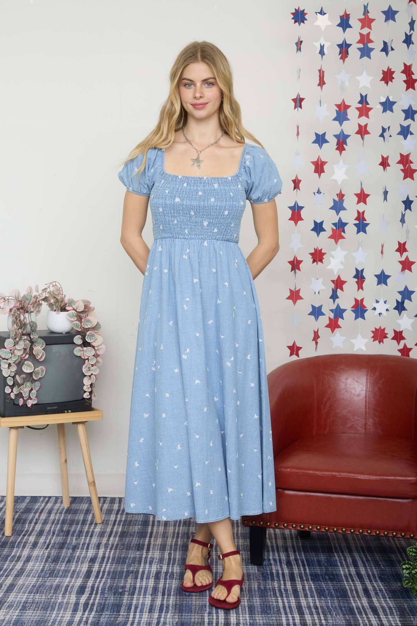 Floral Denim Dress