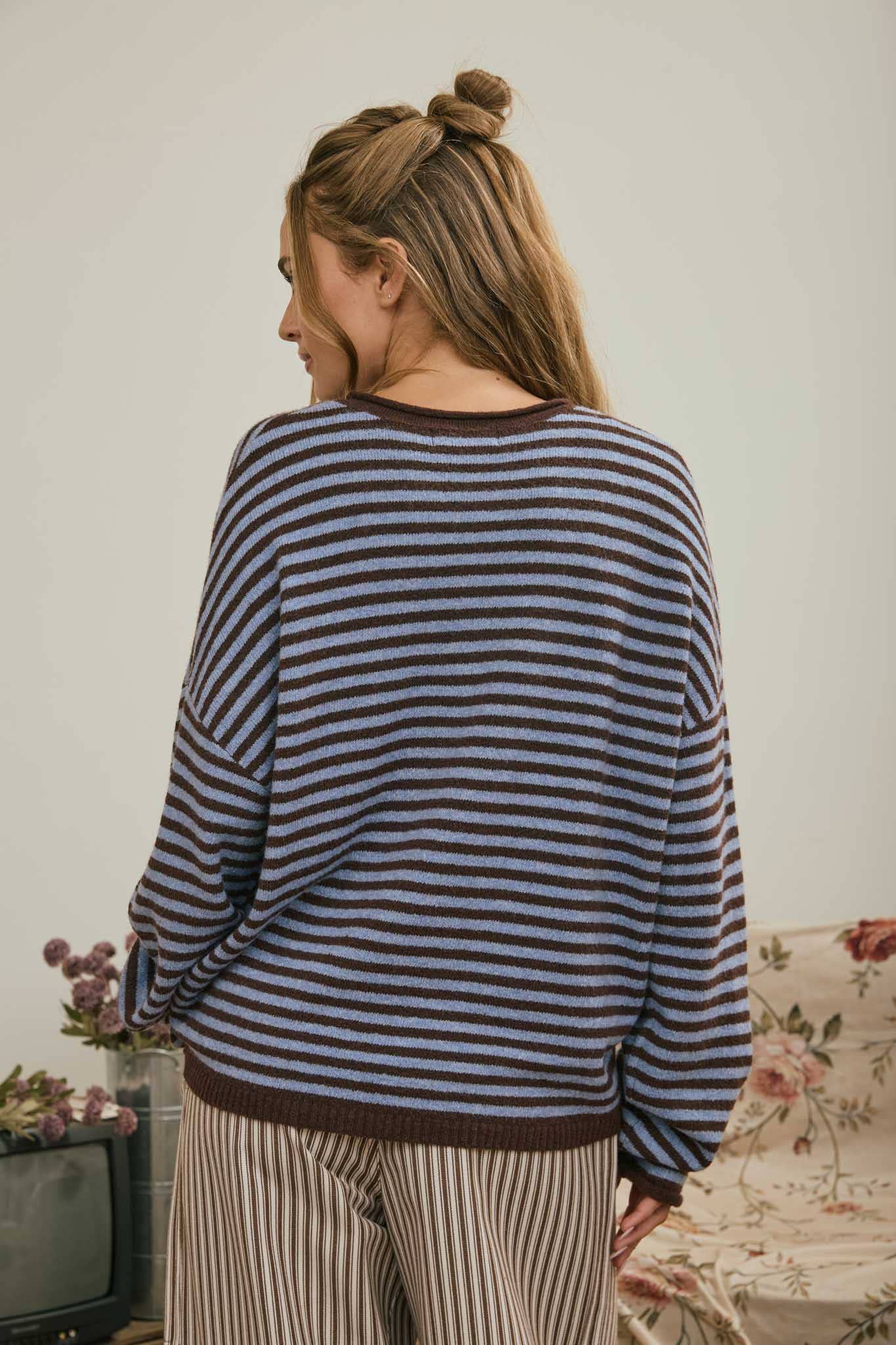 Henley Stripe Top