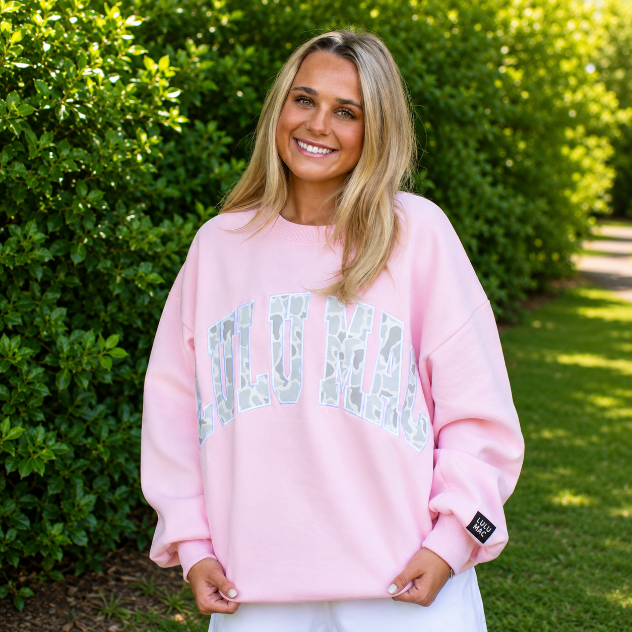LULU MAC Light Pink Camo Sweatshirt