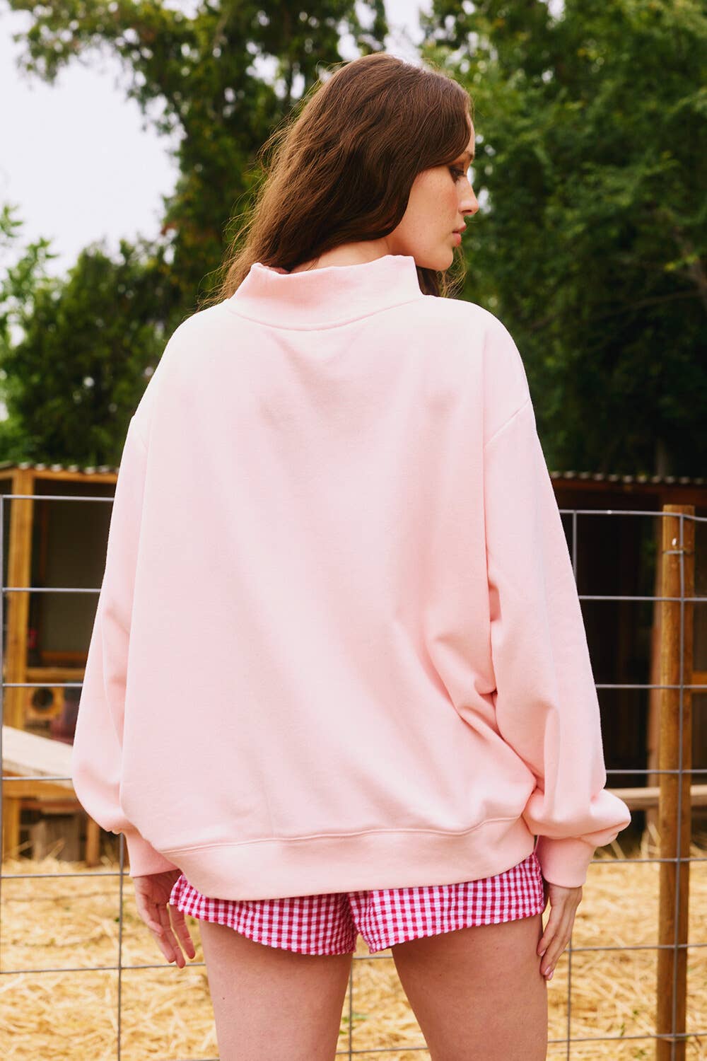 'BLESSED' Embroidered Mockneck