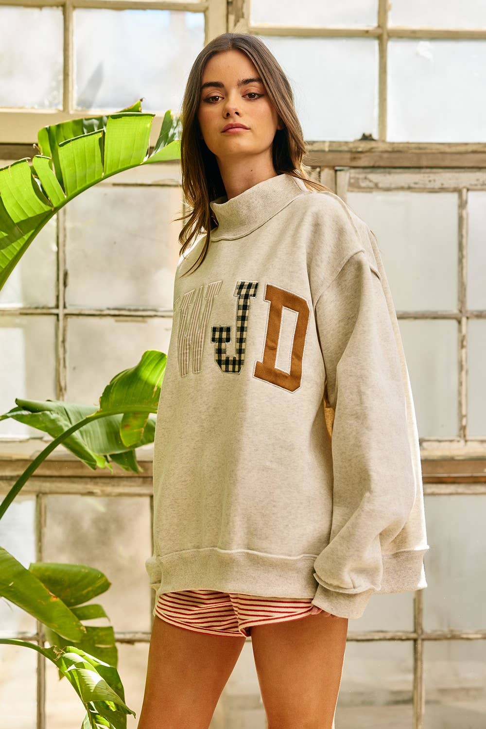 WWJD Patchwork Mock-neck