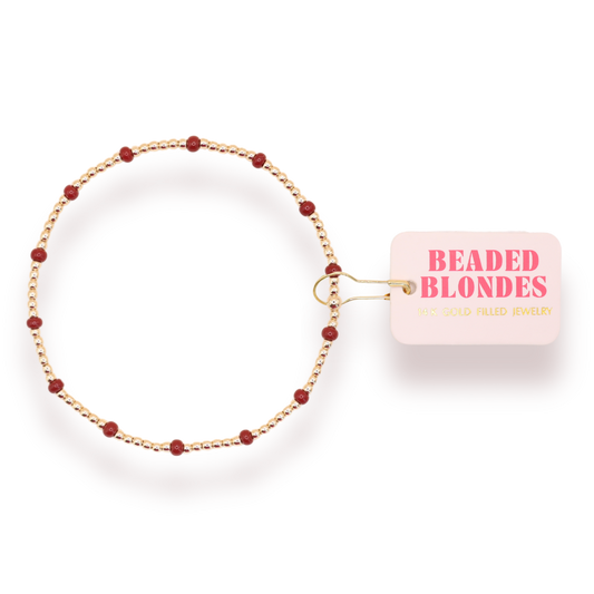 Crimson Red Dainty Poppi Bracelet