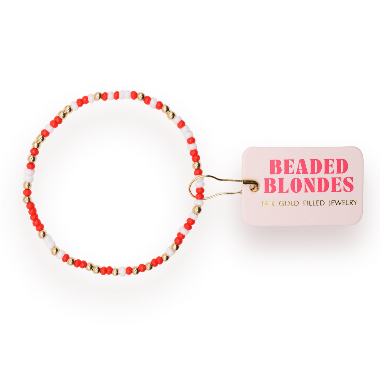 Bright Red and White Sprinkle Bracelet
