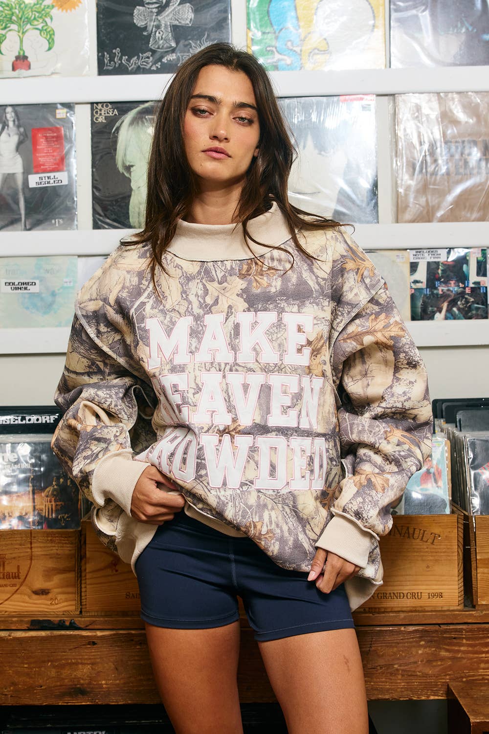 Camo Make Haven Crowded Mock Neck