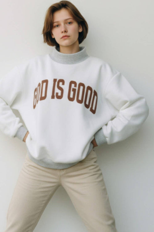 JESUS & GOD IS GOOD' Reversible Sweatshirt