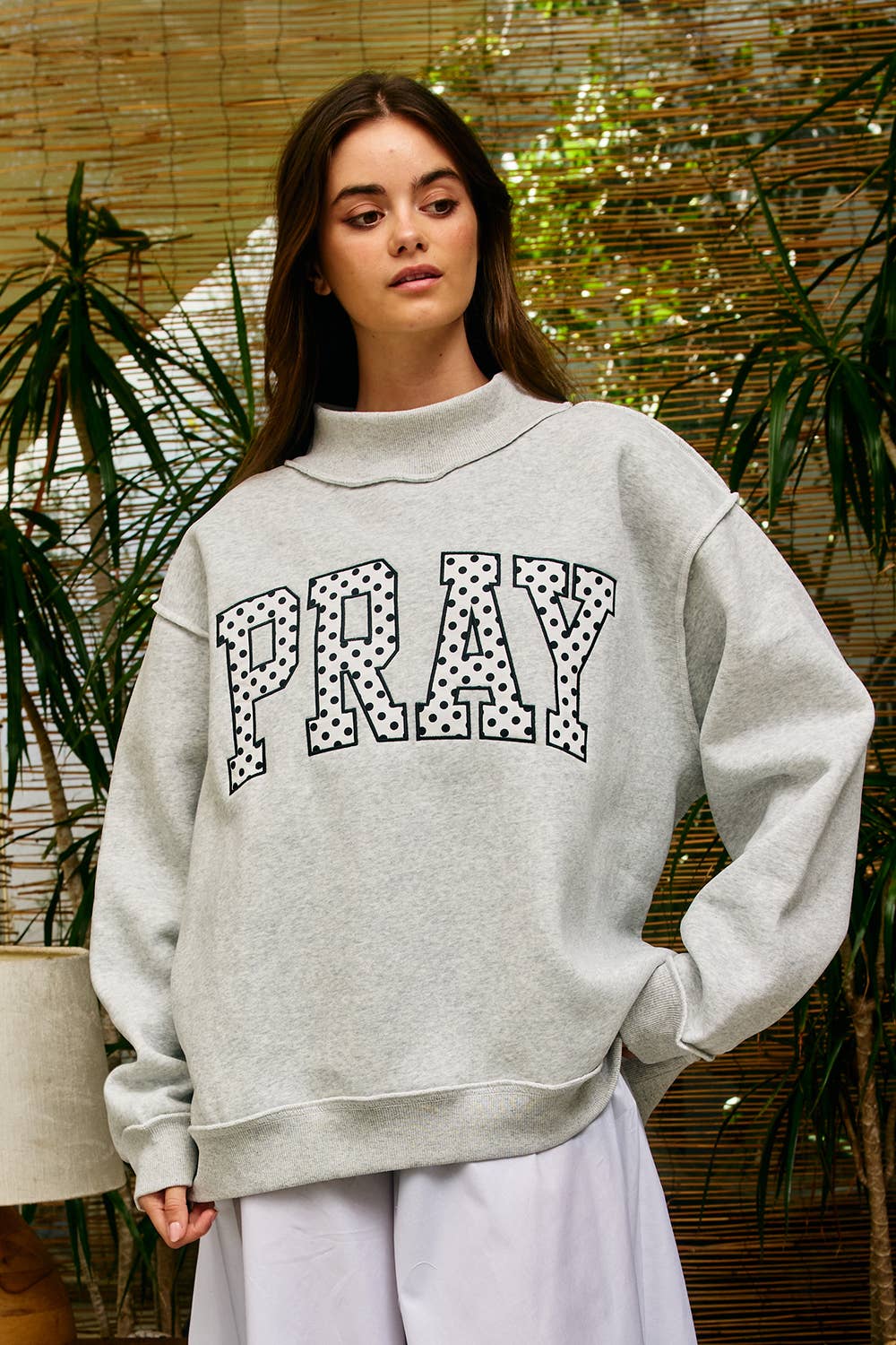 "PRAY" Mock Neck Sweatshirt