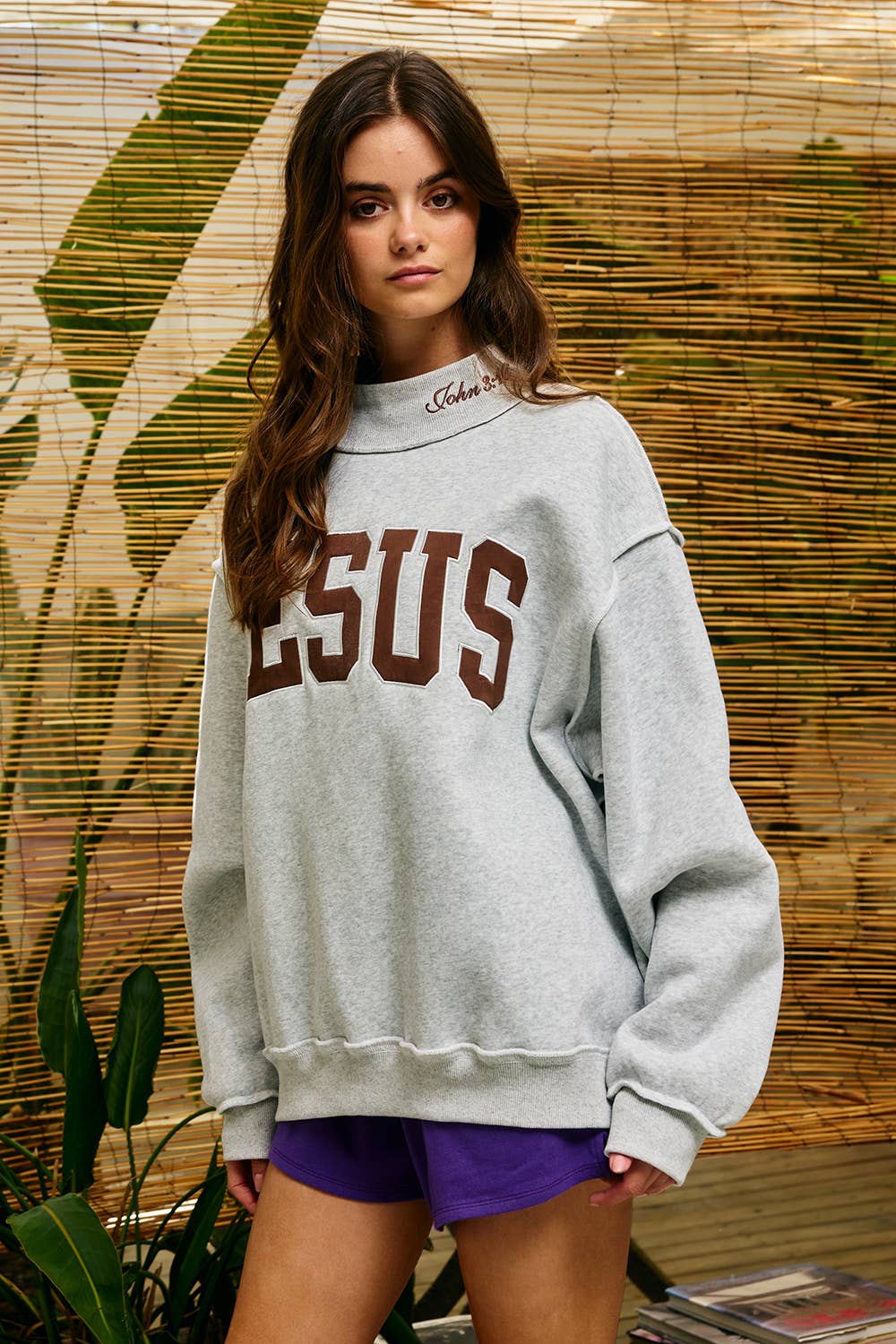 "JESUS" Mock-neck