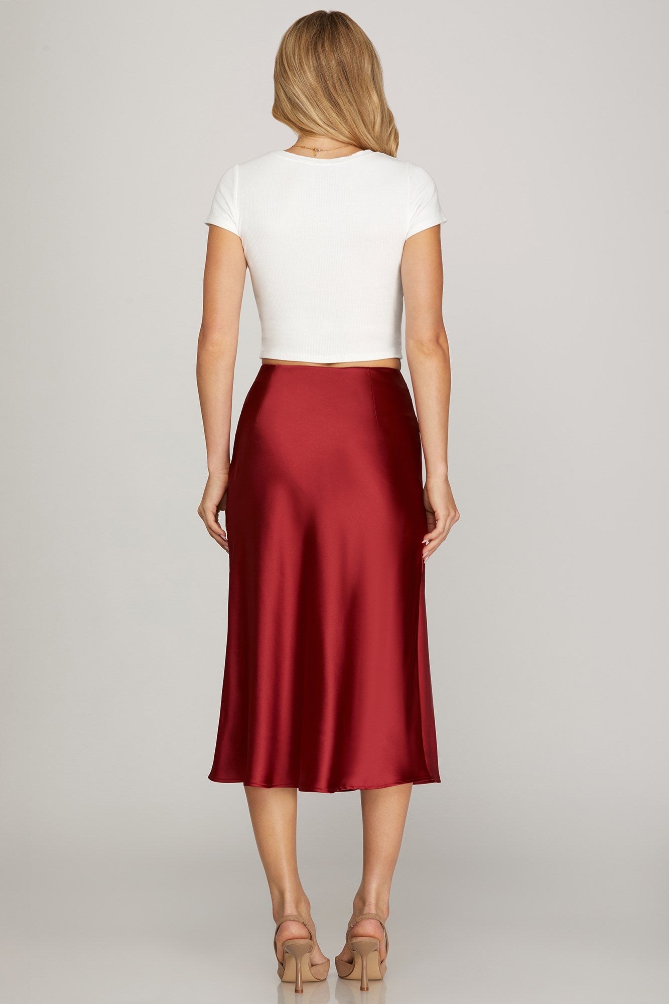Satin Midi Skirt