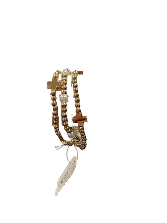 Large Gold Cross Bracelet