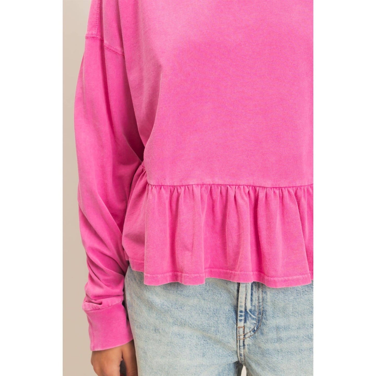 Peplum Long Sleeve Top