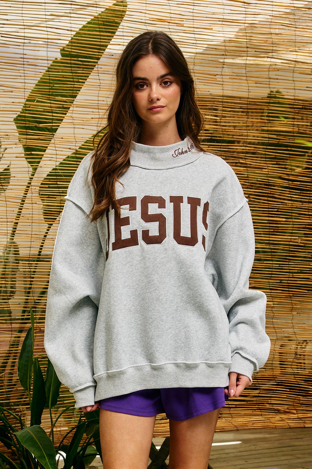 "JESUS" Mock-neck