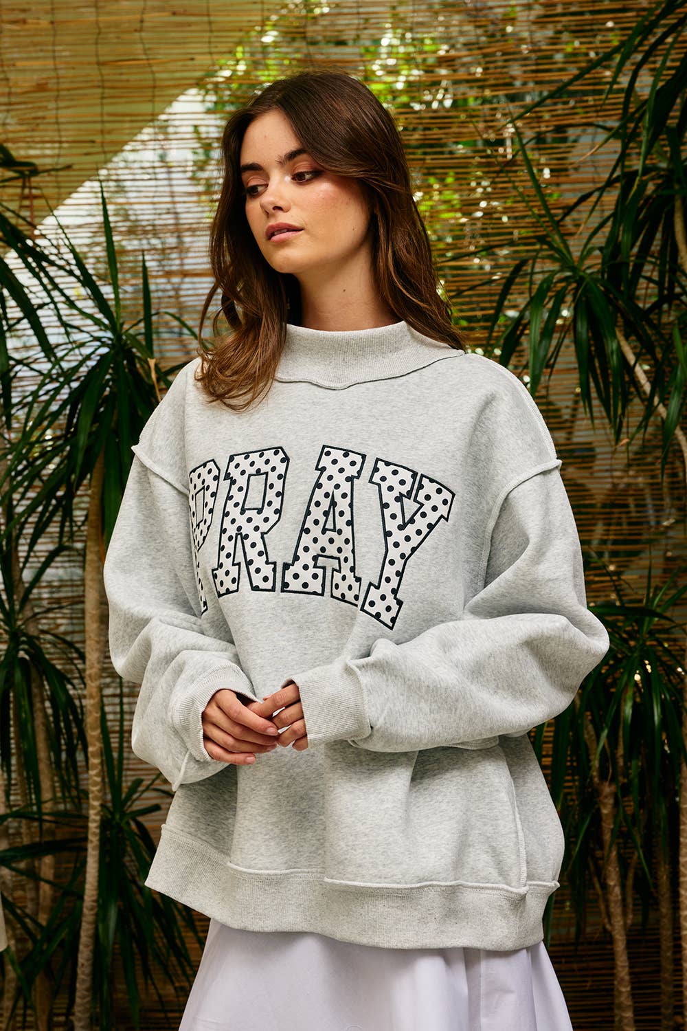"PRAY" Mock Neck Sweatshirt