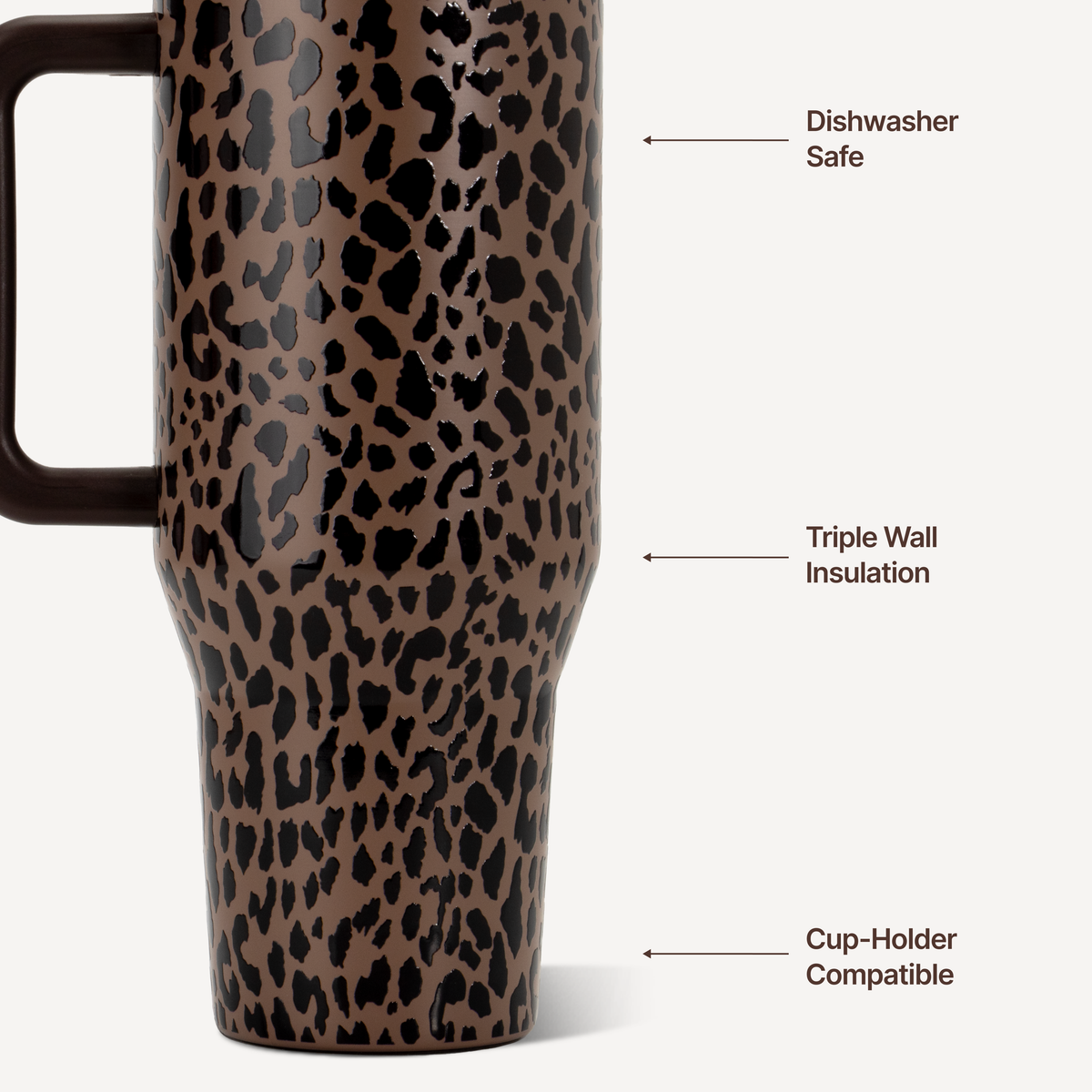 Brown Leopard HydroJug 40 oz