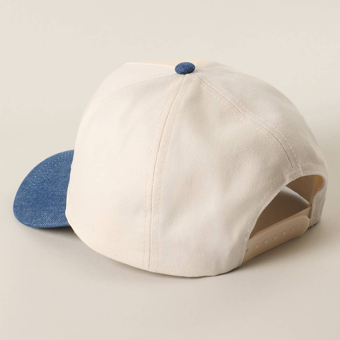 USA Letter Patch Denim Baseball Cap
