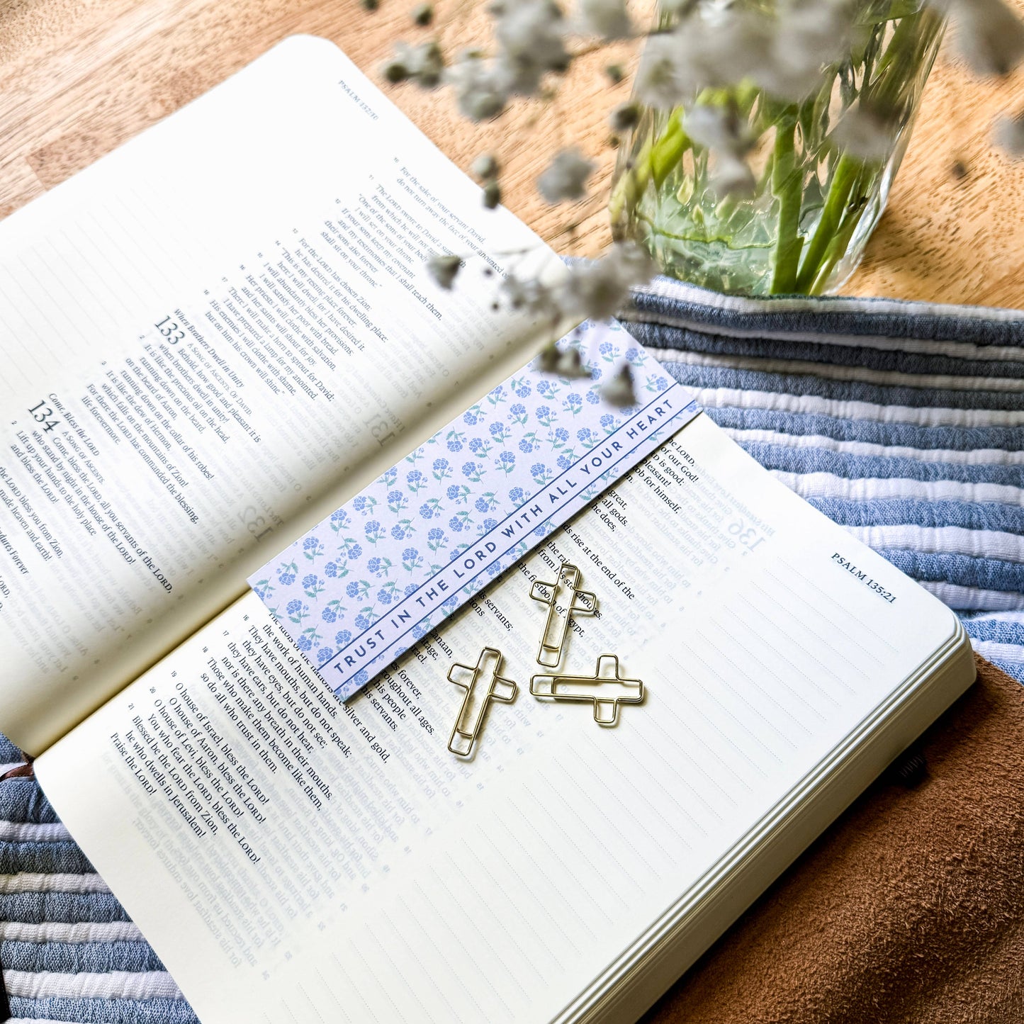Cross Paperclip and Bookmark Set- Trust in the Lord