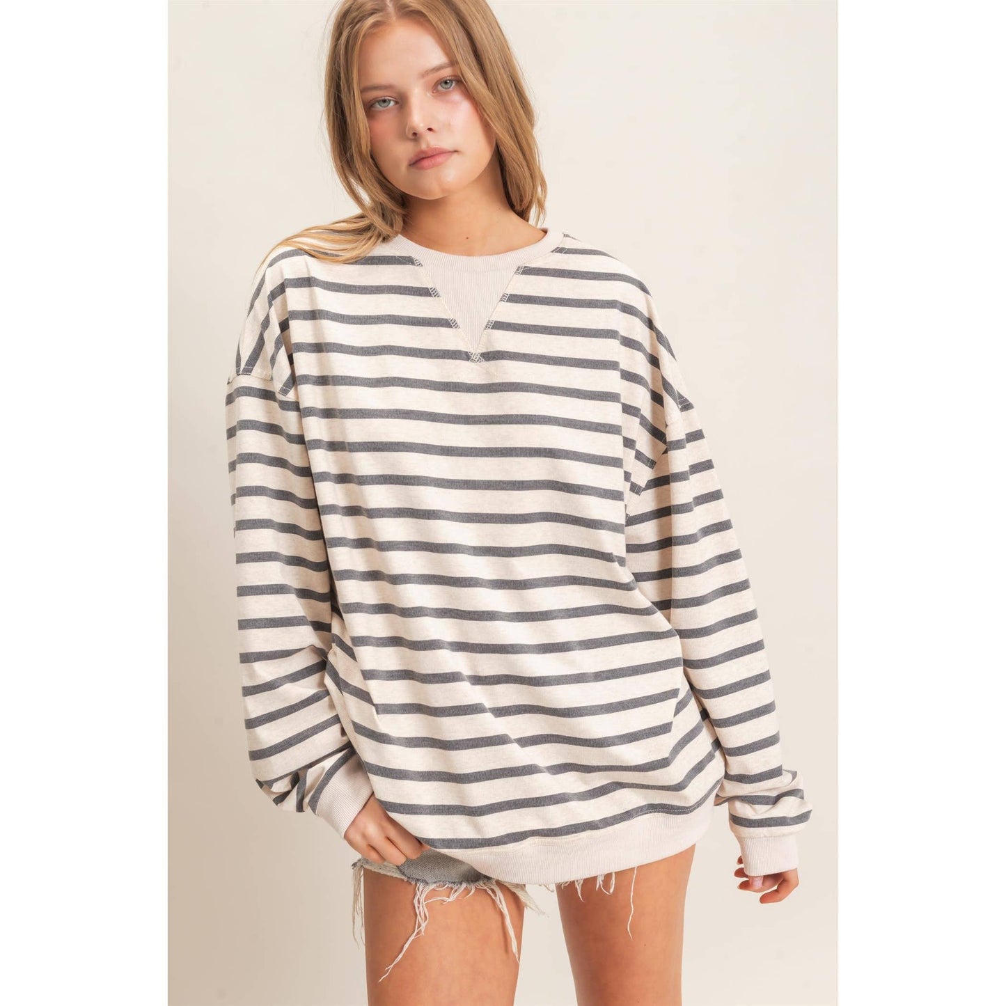 Striped Long Sleeve Pullover