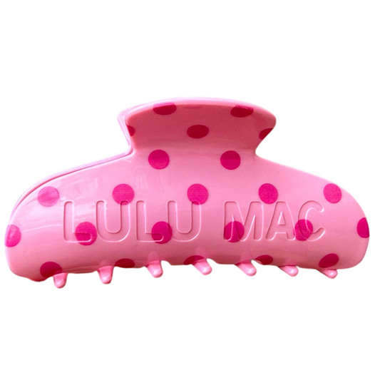 LULU MAC HAIR CLIP-Pink/Hot Pink Dot