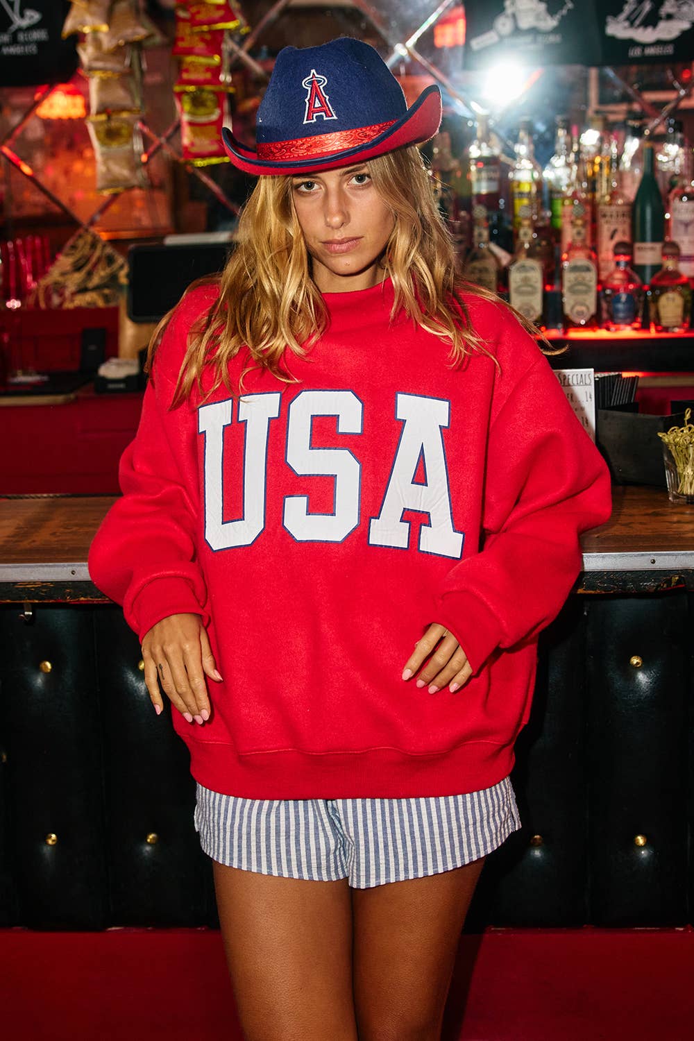 'USA & FLAG' Reversible MockNeck Sweatshirt