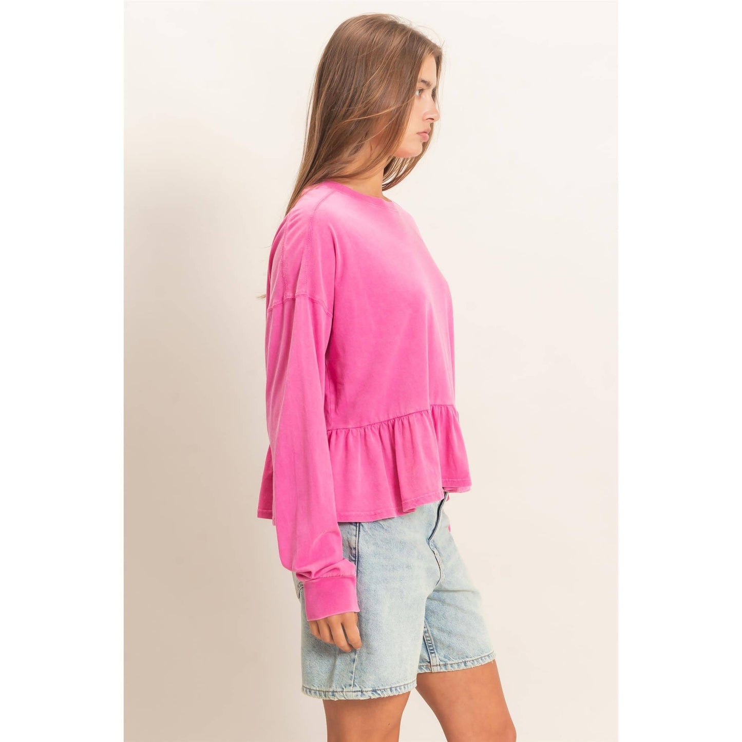 Peplum Long Sleeve Top