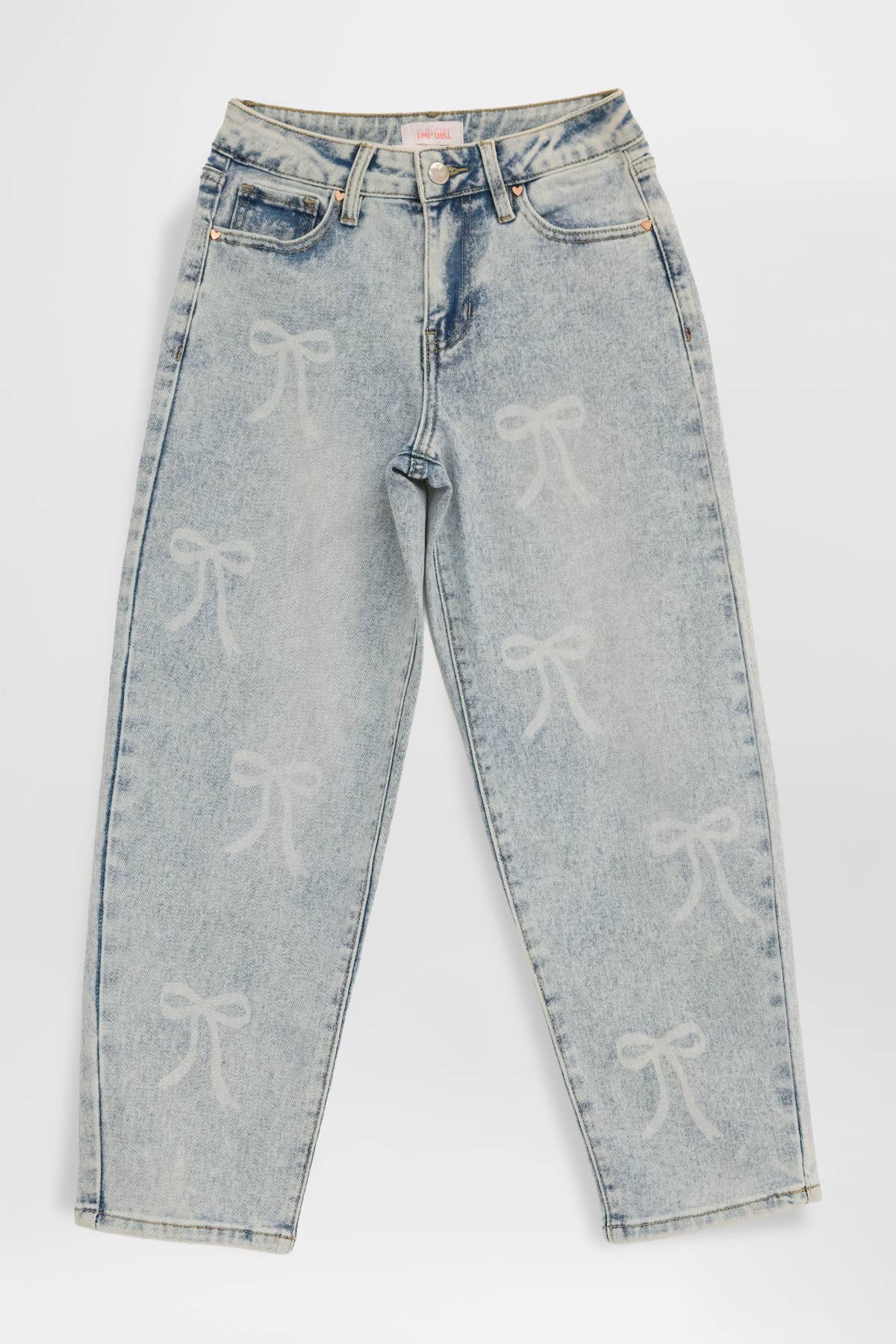 Layla Bow Print Barrel Jean