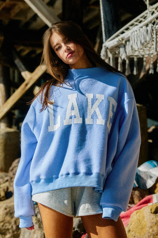 BEACH Reversible Mock-neck Crop Sweatshirt