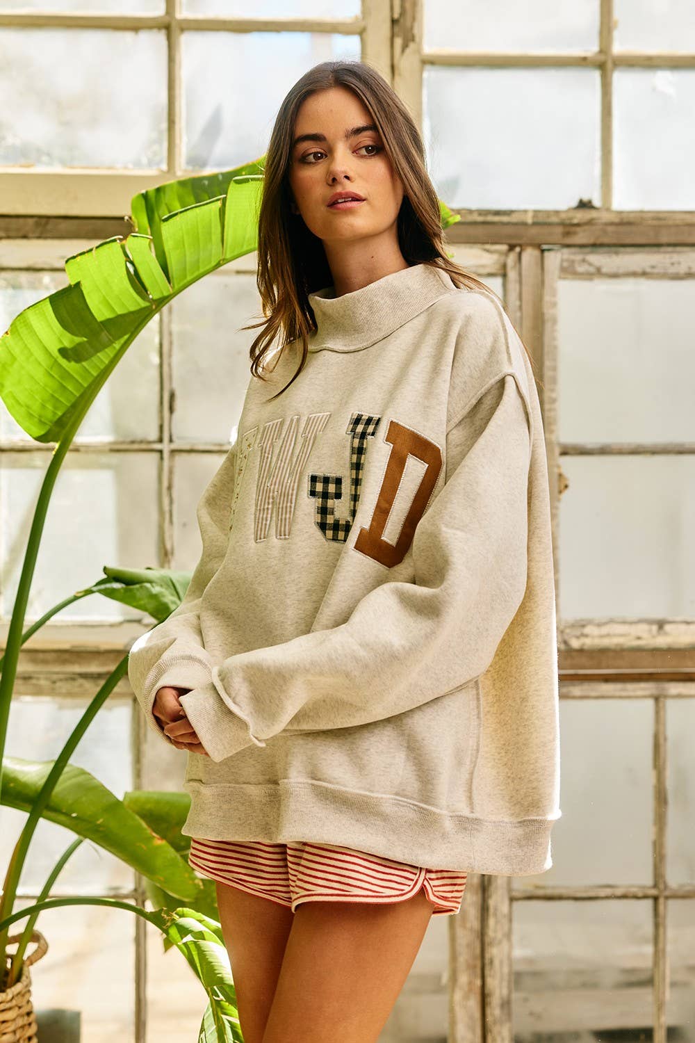 WWJD Patchwork Mock-neck