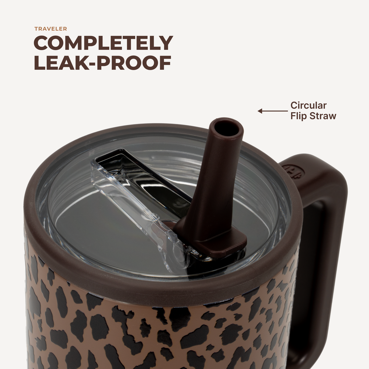 Brown Leopard HydroJug 40 oz