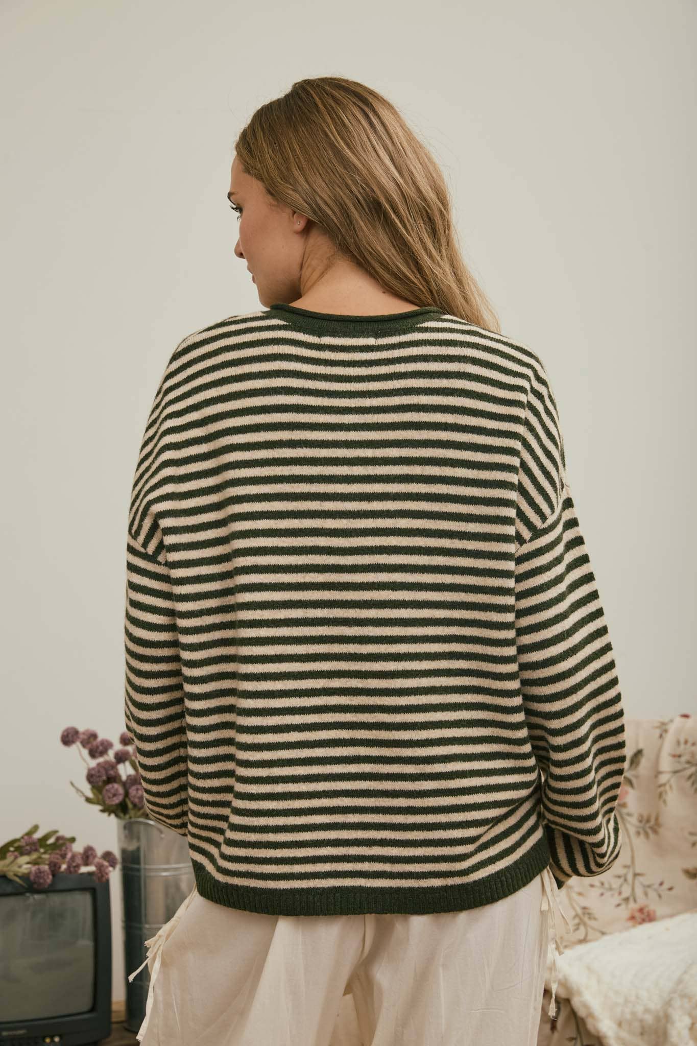 Henley Stripe Top
