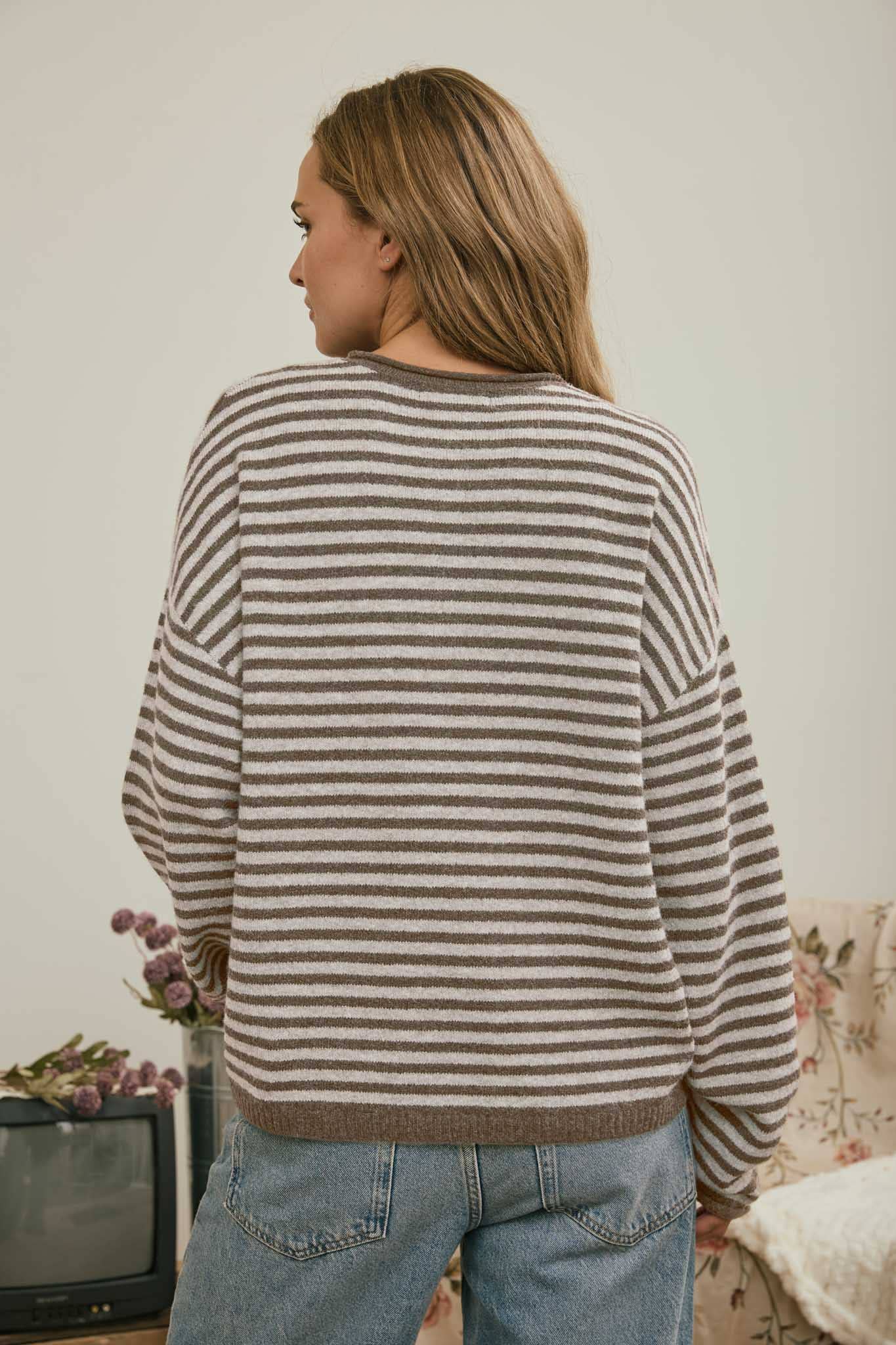Henley Stripe Top