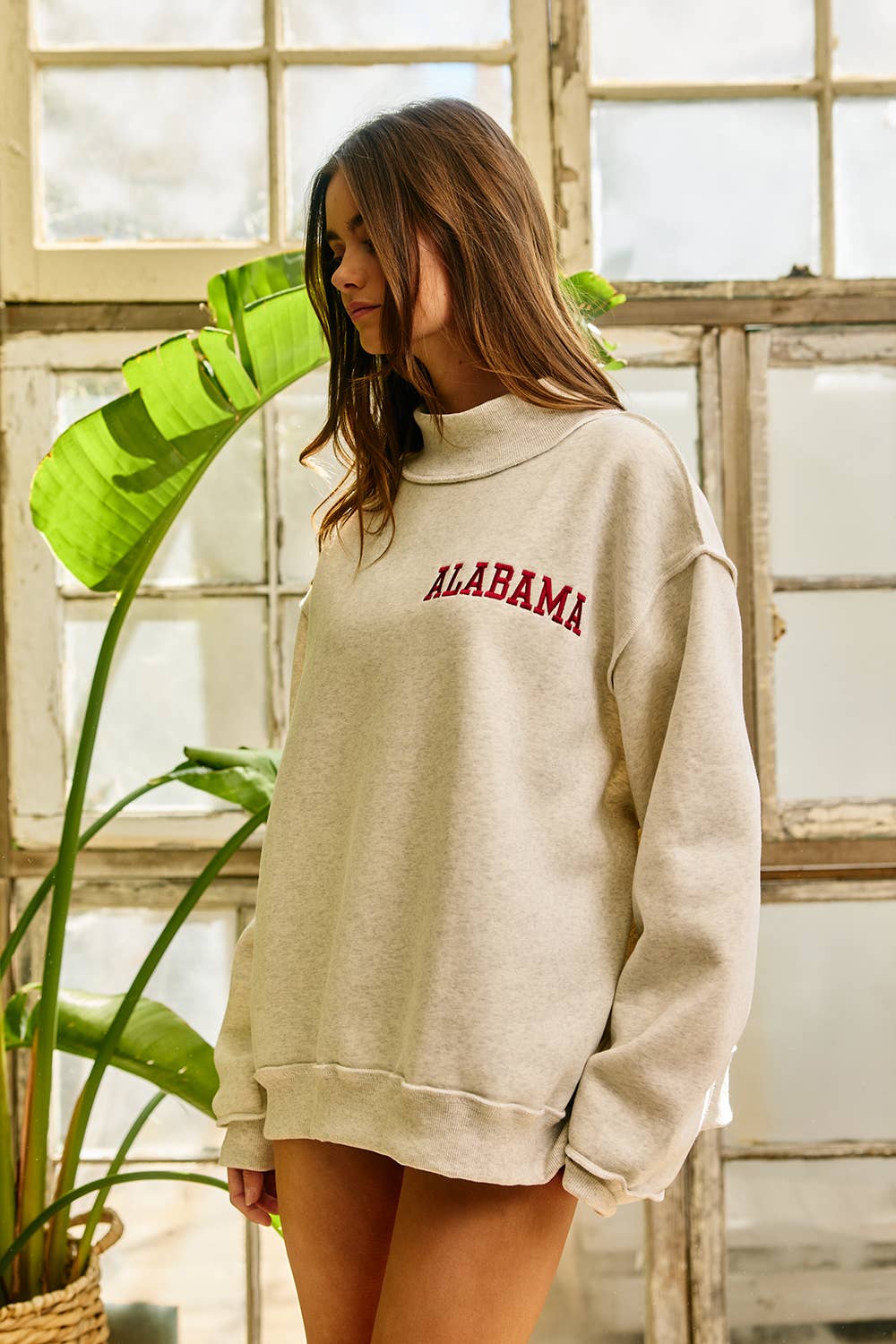 'ALABAMA' Embroidered Mock Neck