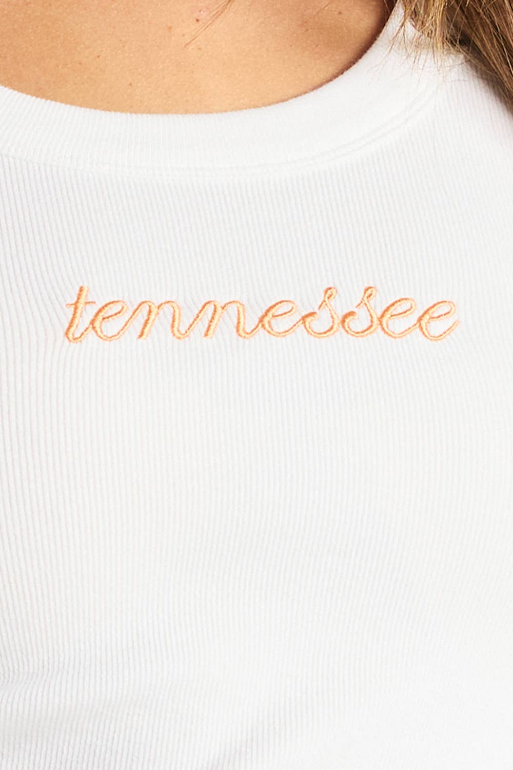 Tennessee Embroidered Ribbed Tank Top