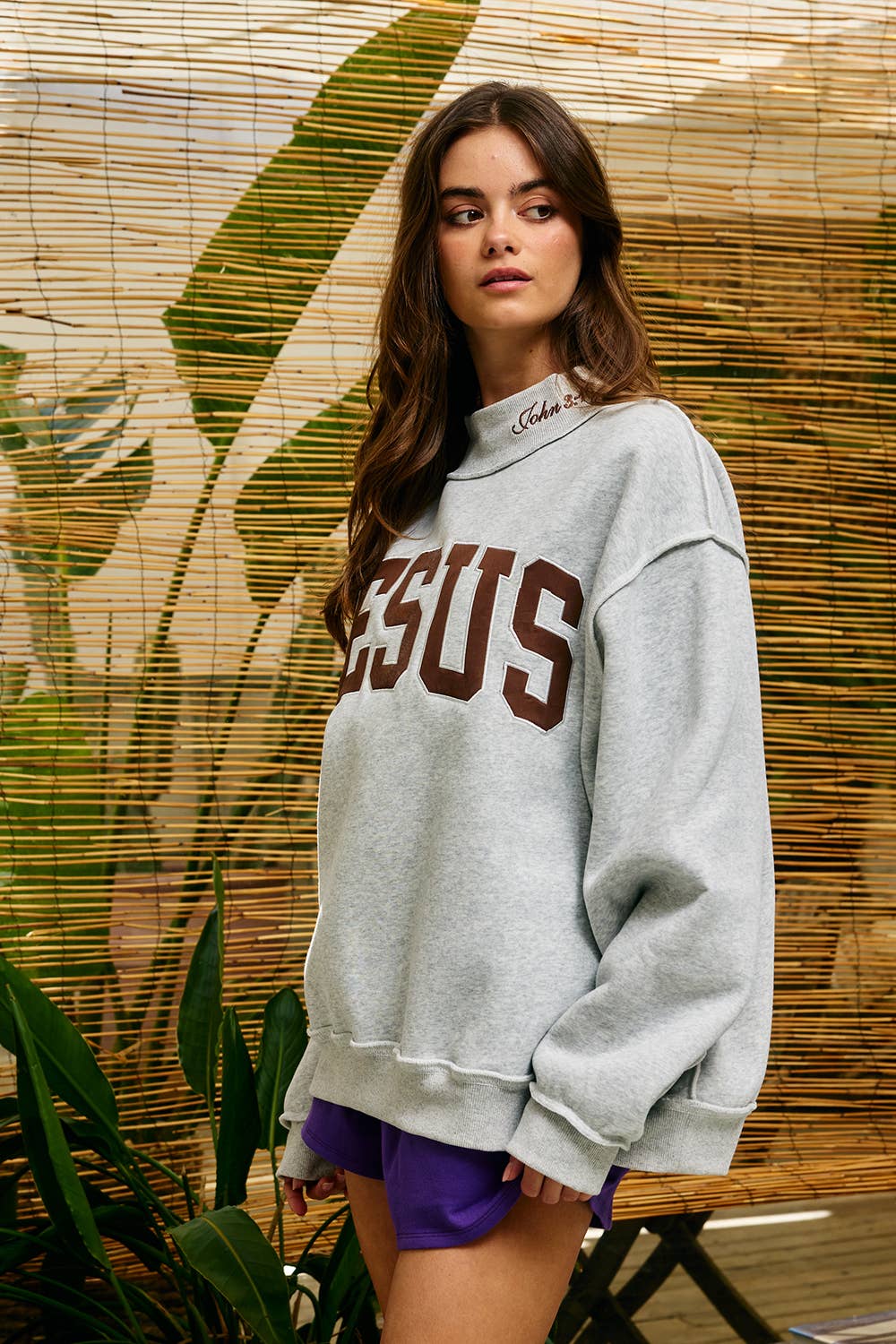 "JESUS" Mock-neck