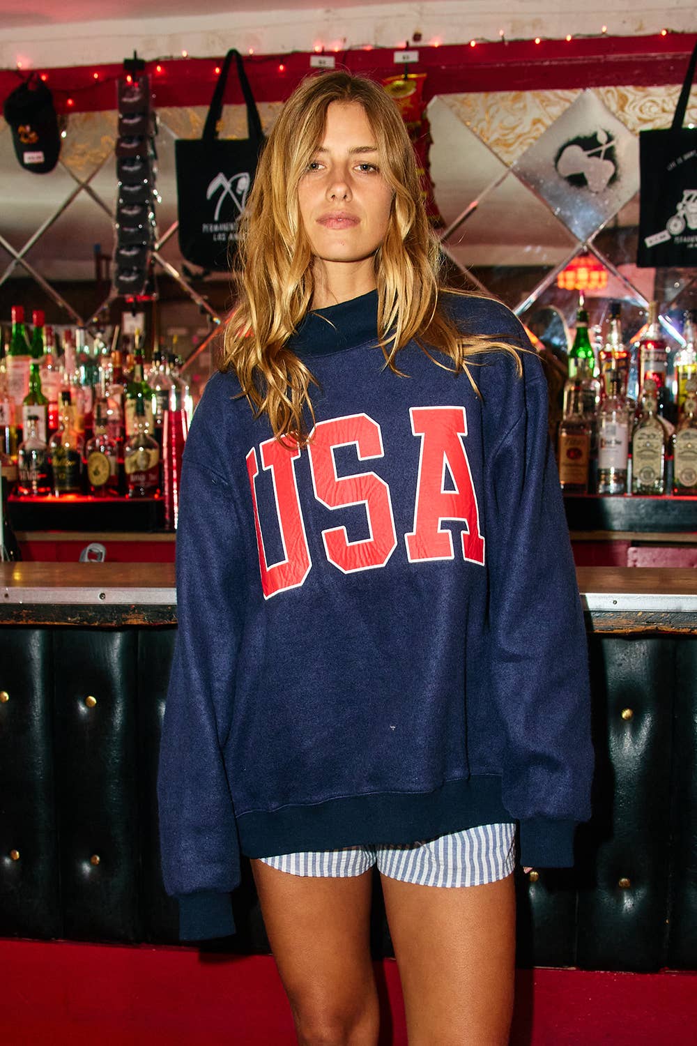 'USA & FLAG' Reversible MockNeck Sweatshirt