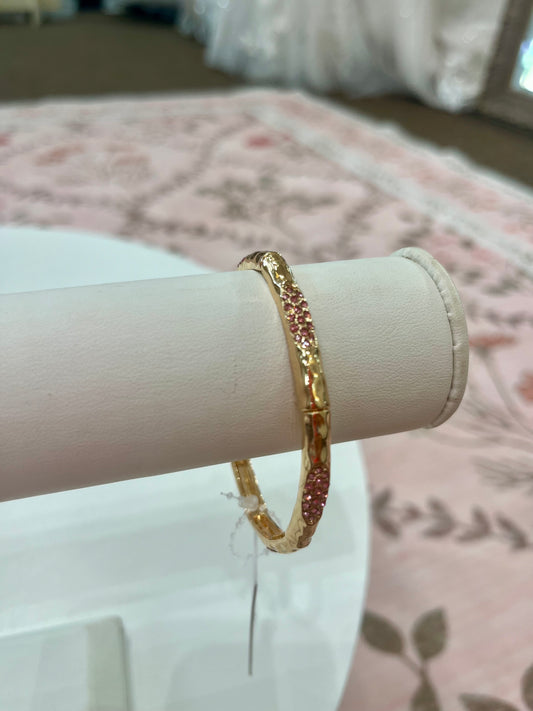 Gold & Pink Stone Bracelet
