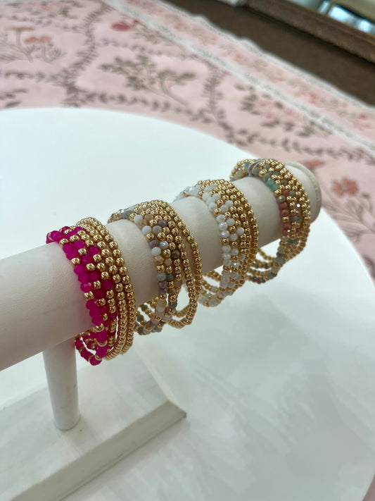 Color Stacked Small Bead Bracelets