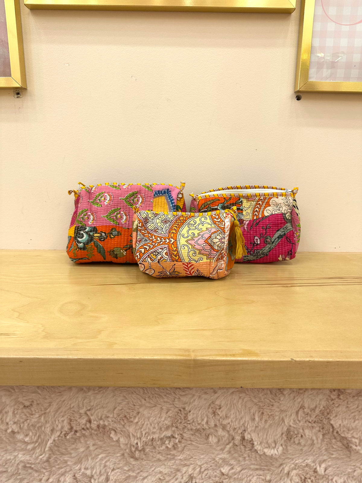 Quilted Patchwork Cosmetic Bag