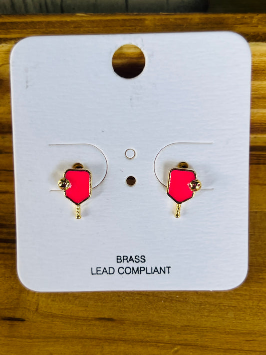 Colorful Small Pickleball Earrings