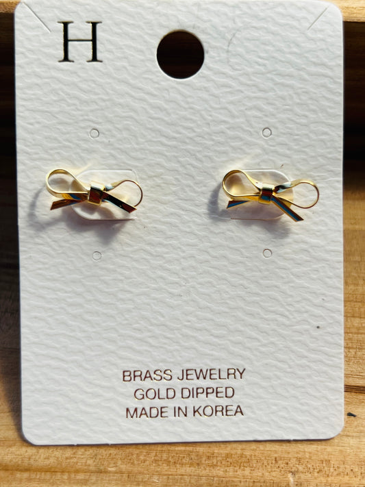 Madi Gold Bow Earrings