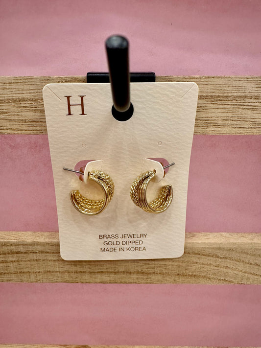 Braided Gold Hoops