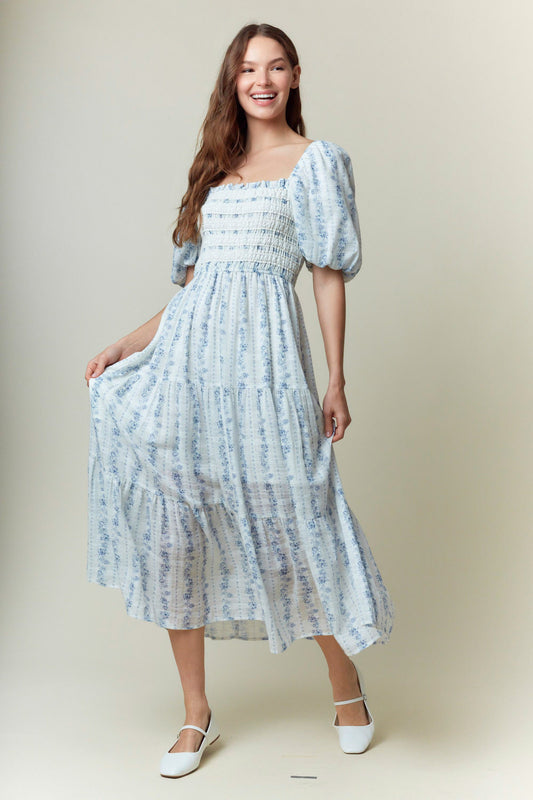 Blue Tide Floral Dress