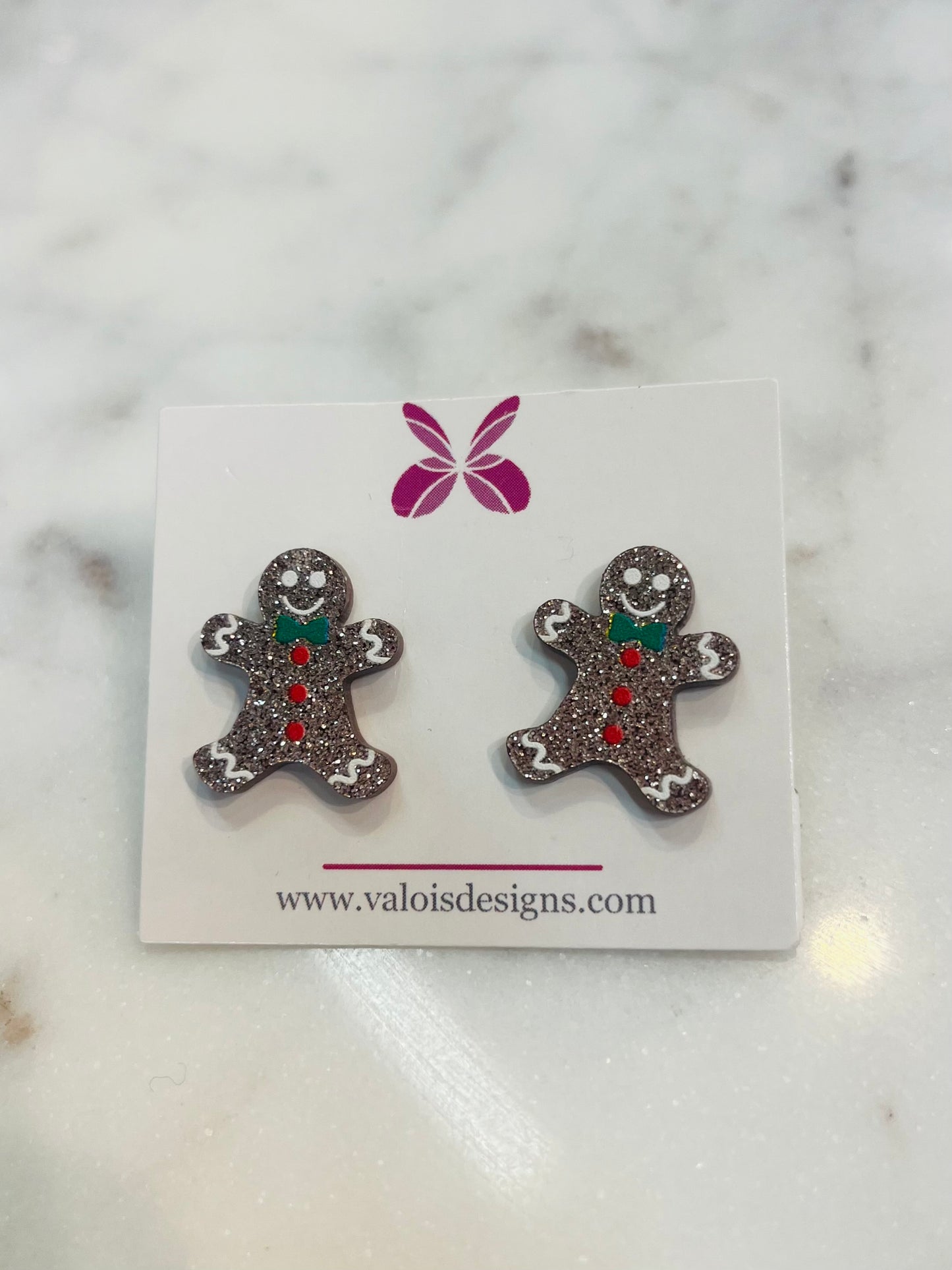 Sparkle Gingerbread Man Earrings