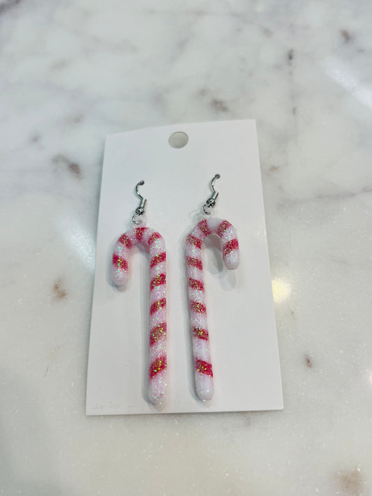 Dangle Candy Cane Earrings