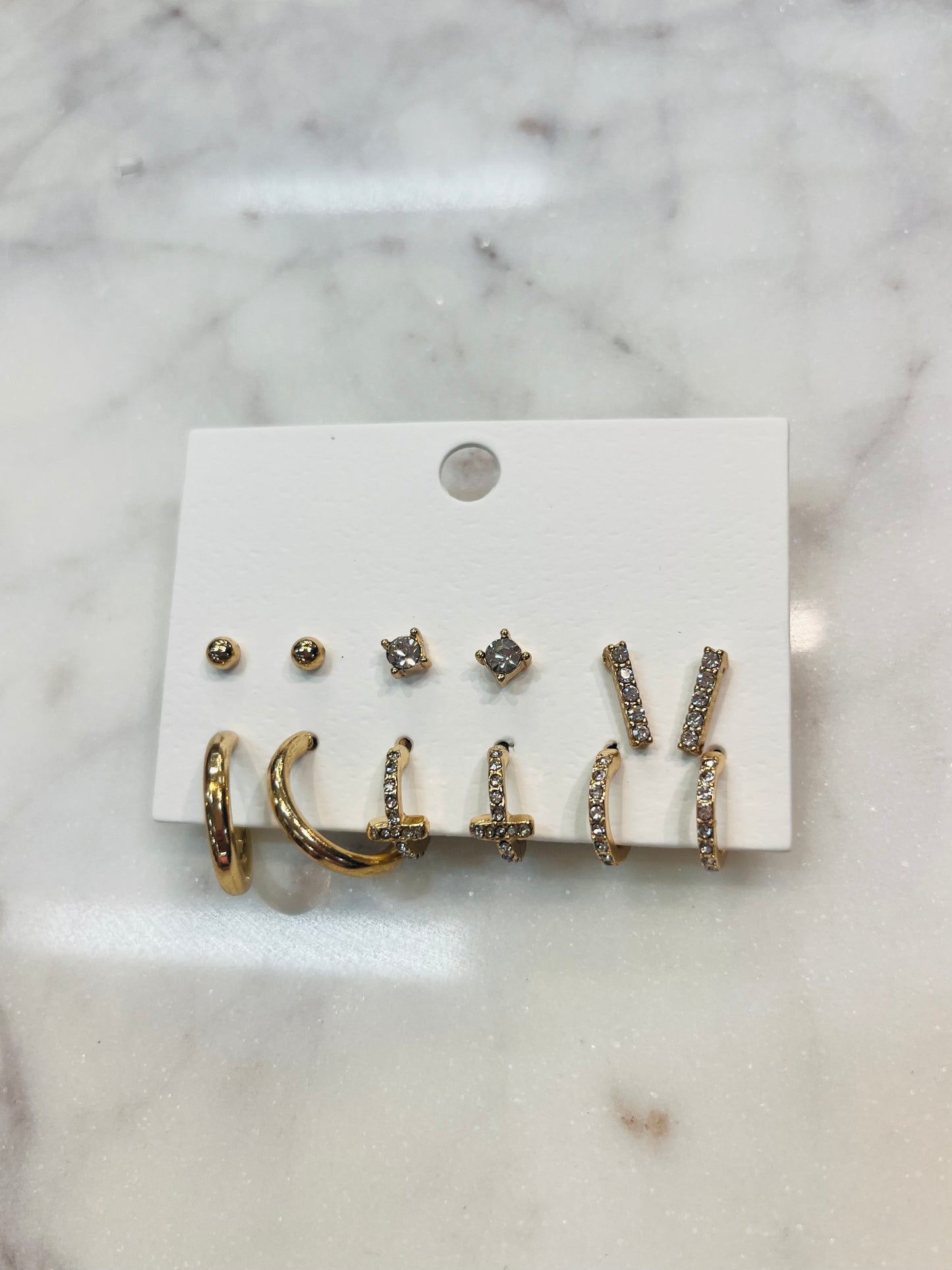 Gold Paired Earring Set