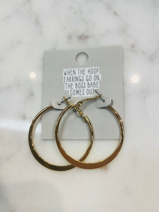 Flat Gold Hoops