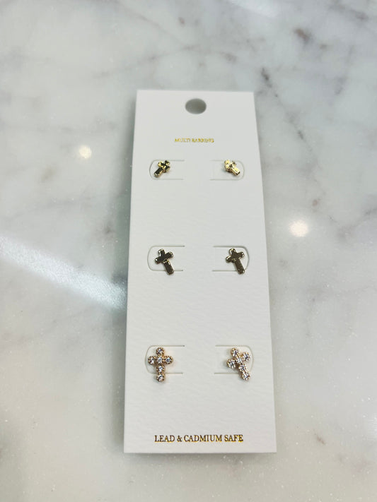 Cross Earrings Set