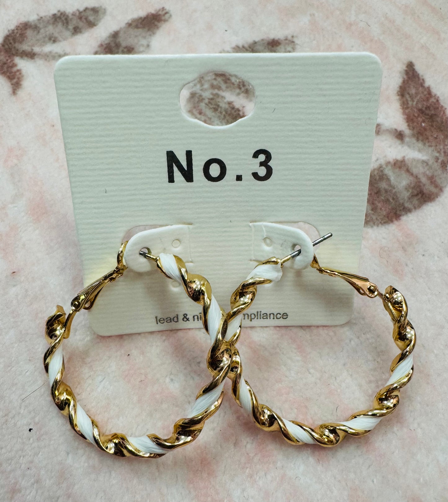 Black & Gold Twist Hoop